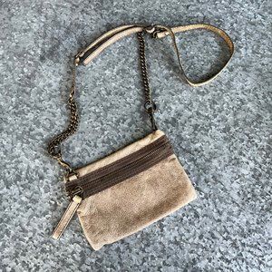 J. Crew light brown leather crossbody purse